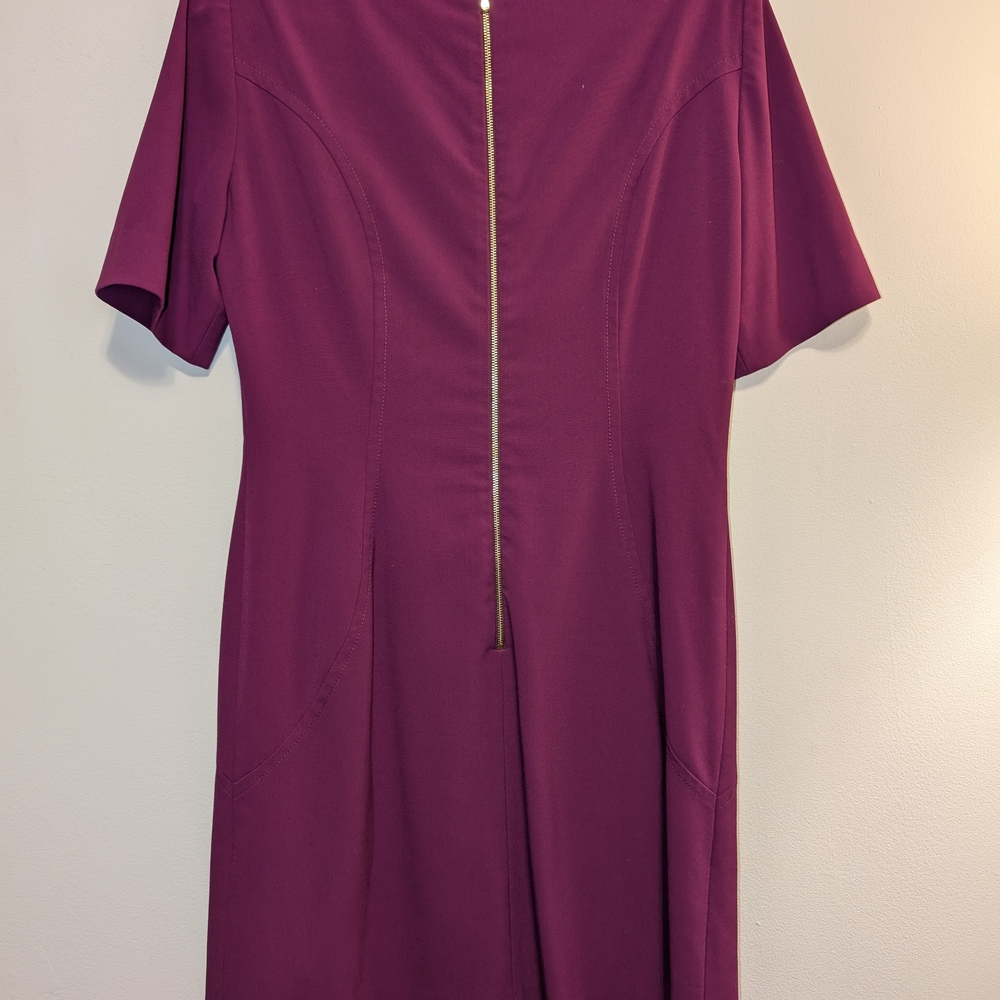 Tahari ASL Fuchsia Midi Dress - Picture 2 of 5